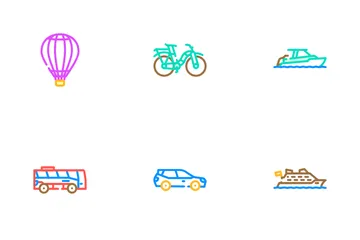 Transport Vehicle And Flying Icon Pack