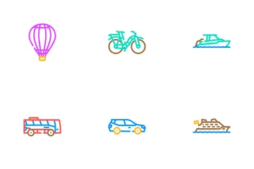 Transport Vehicle And Flying Icon Pack
