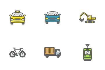 Transportation Filled Outline Icon Pack