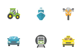 Transportation Flat Icons