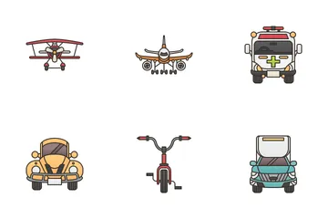 Transportation  Front View Icon Pack