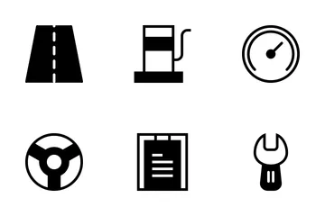 Transportation Glyph Style Icon Pack