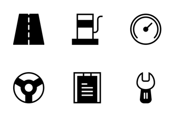 Transportation Glyph Style Icon Pack
