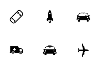 Transportation Solid Icon Pack