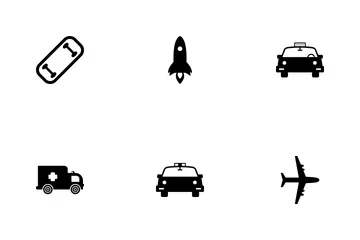 Transportation Solid Icon Pack