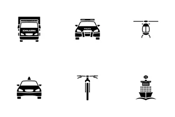 Transportation Stencil Icon Pack