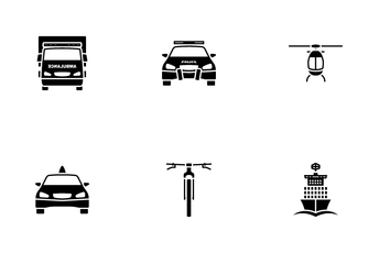 Transportation Stencil Icon Pack