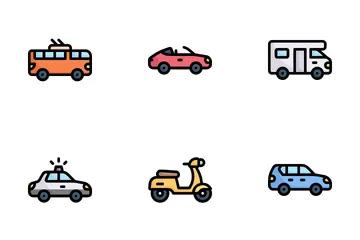 Transportation Vehicle Color Icon Pack