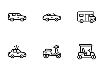 Transportation Vehicle Line Icon Pack
