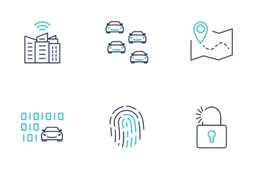 Transporte conectado y en red Icon Pack