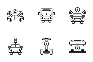 Transporte Eléctrico Paquete de Iconos