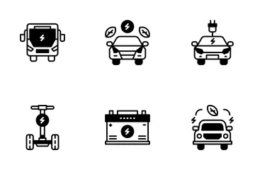 Transporte Eléctrico Paquete de Iconos