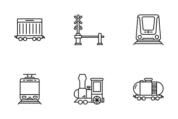 Transporte Ferroviário Pacote de Ícones