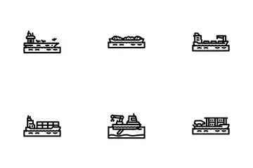 Transporte Marítimo de Navios Pacote de Ícones