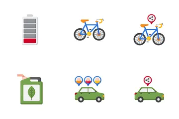 Transporte Sustentável Pacote de Ícones