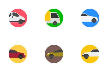 Iconos planos de vehículos de transporte Icon Pack