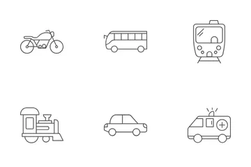 Transporte y vehículos Paquete de Iconos