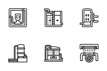 Tratamiento de aguas Paquete de Iconos