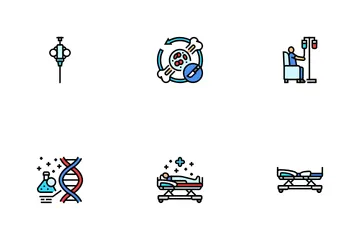 Quimioterapia para el tratamiento del cáncer Paquete de Iconos