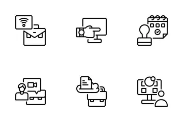 Travail à distance Pack d'Icônes