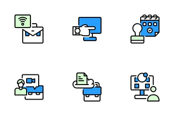 Travail à distance Pack d'Icônes