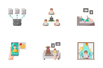 Travailler à domicile Pack d'Icônes