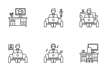 Travail à domicile Pack d'Icônes