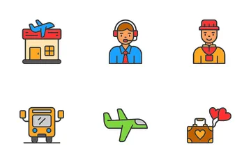 Travel Agency Line Filledav Icon Pack