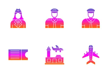 Travel By Plane Icon Pack