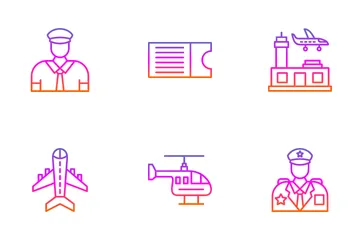 Travel By Plane Icon Pack