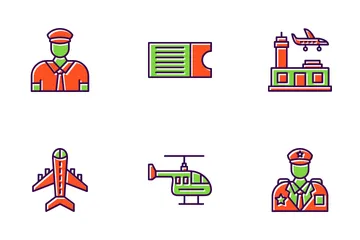 Travel By Plane Icon Pack