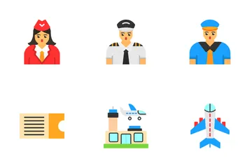 Travel By Plane Icon Pack