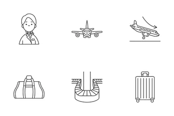 Travel By Plane Icon Pack