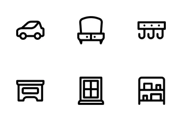 Travel Transportation Furniture Icon Pack