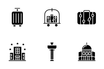 Travel, Vacation And Famous Landmarks Icon Pack