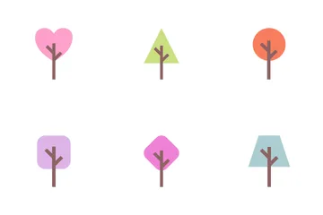 Tree Geometric Shapes Icon Pack