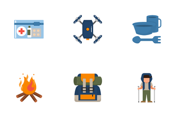 Trekking And Camping Icon Pack