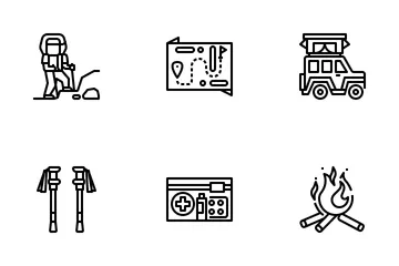 Trekking And Camping Icon Pack