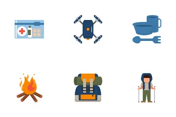 Trekking e acampamento Icon Pack