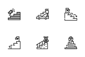 Treppe und Leistung Symbolpack