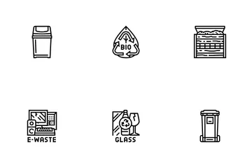 Triagem de lixo plástico Pacote de Ícones