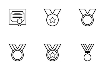 Trophäe und Gewinner Symbolpack