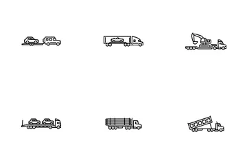 Truck And Trailer Icon Pack