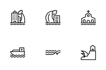 Tsunami And Flood Icon Pack