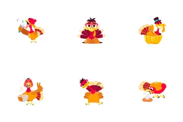 Turkey Cartoon Stickers Icon Pack