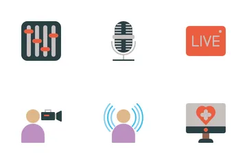 Tv And Radio Business Icon Pack