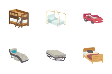 Types Of Bed Icon Pack