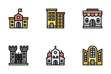 Types Of Buildings Icon Pack
