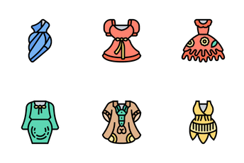 Types Of Dresses Icon Pack