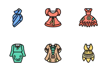 Types Of Dresses Icon Pack